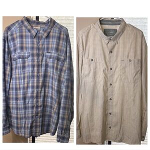 Closet Cleanout Columbia Blue and Tan Plaid Shirt & Bass Pro White Plaid